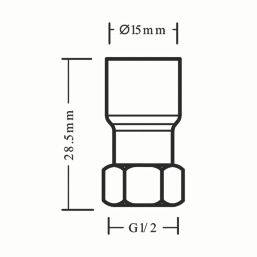 Flomasta  Copper End Feed Straight Tap Connector 15mm x 1/2"