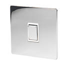 LAP  10AX 1-Gang 2-Way Light Switch  Polished Chrome with White Inserts