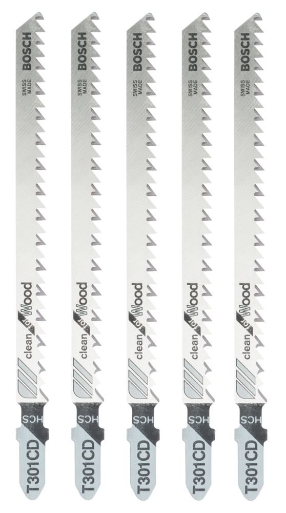 Bosch T301CD Wood Jigsaw Blades 117mm 5 Pack Screwfix