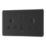 LAP  13A 2-Gang SP Switched Socket + 2.4A 12W 2-Outlet Type A & C USB Charger Matt Black with Black Inserts