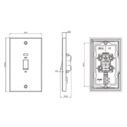 Knightsbridge  45A 2-Gang DP Control Switch Antique Brass with LED