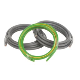 Prysmian 6181Y & 6491X Grey & Green/Yellow 1-Core 16mm² Meter Tails Cable 3m Coil 3 Pack