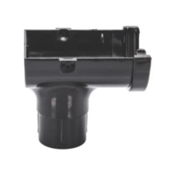 FloPlast MiniFlo uPVC Half Round Stop End Outlet Black 76mm x 50mm