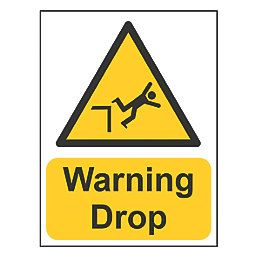 "Warning Drop" Sign 200mm x 150mm