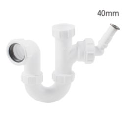 Flomasta P Trap w/ Single Appliance Inlet  White 48mm