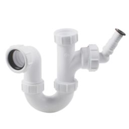 Flomasta P Trap w/ Single Appliance Inlet  White 48mm