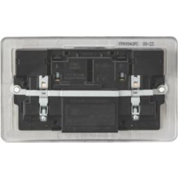 Knightsbridge  13A 2-Gang SP Switched Socket + 4.0A 20W 2-Outlet Type A & C USB Charger Polished Chrome with Black Inserts