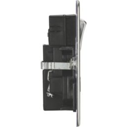 Knightsbridge  13A 2-Gang SP Switched Socket + 4.0A 20W 2-Outlet Type A & C USB Charger Polished Chrome with Black Inserts