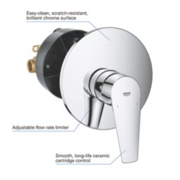 Grohe Start Edge Concealed Single Outlet Manual StarLight Chrome Mixer Shower Valve
