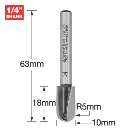 Trend TR21X14TC 1/4" Cove Radius Cutter 10mm x 18mm