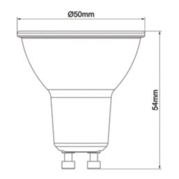 LAP Wide Beam Angle  GU10 LED Light Bulb 345lm 2.5W 5 Pack