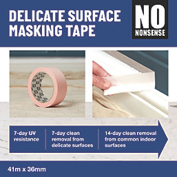No Nonsense Delicate Surface Low Tack Painters Masking Tape 41m x 36mm