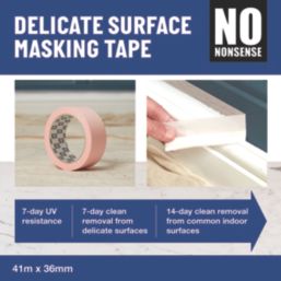 No Nonsense  Delicate Surface Low Tack Painters Masking Tape 41m x 36mm