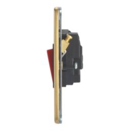 Contactum Lyric 32A 1-Gang DP Control Switch Brushed Brass  with Black Inserts