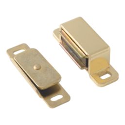 Essentials Premium Adjustable Magnetic Cabinet Catch Polished Brass 46mm x 14mm 4 Pack