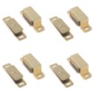 Essentials Premium Adjustable Magnetic Cabinet Catch Polished Brass 46mm x 14mm 4 Pack