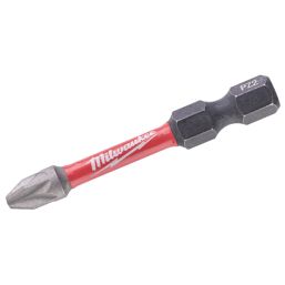 Milwaukee Shockwave 1/4" 50mm Straight Shank PZ2 Screwdriver Bit
