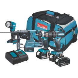 Makita DLX4138SX1 18V 3 x 3.0Ah Li-Ion LXT Brushless Cordless 4-Piece Kit