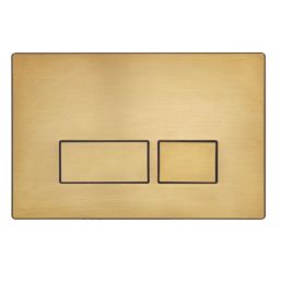 Quad Dual-Flush Flushing Plate Brushed Brass