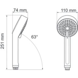 Mira Beat Shower Handset White 111mm x 251mm