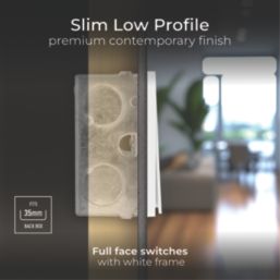 British General Evolve 20A 16AX 3-Gang 2-Way Light Switch  Brushed Steel