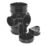 FloPlast  Solvent Weld 2-Boss Double Socket Access Pipe Black 110mm