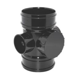 FloPlast  Solvent Weld 2-Boss Double Socket Access Pipe Black 110mm