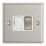 Contactum iConic 13A Switched Fused Spur  Brushed Steel with White Inserts