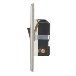 Contactum iConic 13A Switched Fused Spur  Brushed Steel with White Inserts