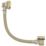 Highlife Bathrooms  Brushed Brass Square Head Bath Overflow Filler Tap  With Clicker Waste