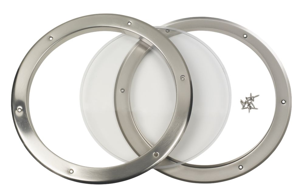 Mottez Round Porthole Vision Panel 390mm Brushed & Polished Steel