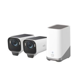 Eufy S3 Pro  White Wireless Homebase 3 Security Camera System & 2 4K Indoor & Outdoor Cameras