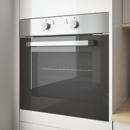 Cooke & Lewis  Built- In Single Electric Oven Stainless Steel 595mm x 595mm