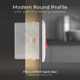 British General 800 Series 45A 1-Gang DP Cooker Switch White with LED