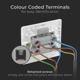 British General 800 Series 45A 1-Gang DP Cooker Switch White with LED