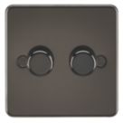 Knightsbridge  2-Gang 2-Way LED Intelligent Dimmer Switch  Gunmetal