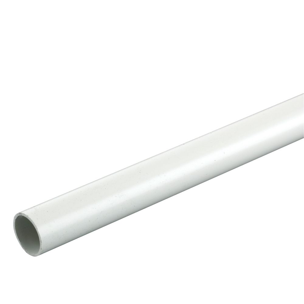 Tower Round uPVC White Conduit 25mm x 3m | Plastic Conduit | Screwfix.ie