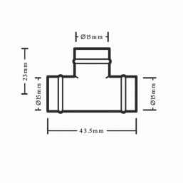 Flomasta  Copper Solder Ring Equal Tee 15mm