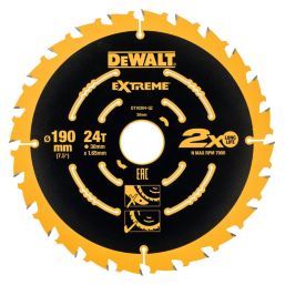 DEWALT  Wood Extreme Circular Saw Blades 190mm x 30mm 24T 3 Pack