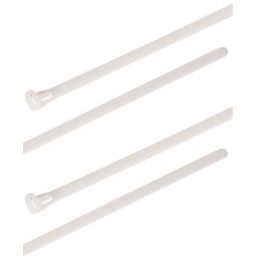 Essentials Non Fire Rated Easy Release Cable Ties Natural 25cm x 0.75cm 100 Pack
