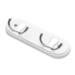Hardware Solutions 2-Hook Rail White 230mm x 70mm