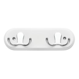 Hardware Solutions 2-Hook Rail White 230mm x 70mm