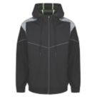 Lee Cooper LCJKT458 Bonded Softshell Hooded Fleece Jacket Black / Grey Large 49" Chest