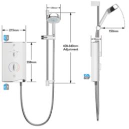 Mira Sport White/Chrome 7.5kW  Electric Shower