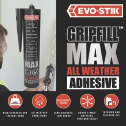 Evo-Stik Gripfill Max Solvent-Free Grab Adhesive White 290ml