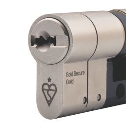 Smith & Locke Fire Rated 1 Star Double Cylinder Lock 35-35 (70mm) Satin Nickel