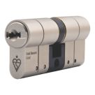 Smith & Locke Fire Rated 1 Star Double Cylinder Lock 35-35 (70mm) Satin Nickel