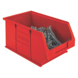 Barton TC3 Semi-Open-Fronted Storage Bins 4.6Ltr Red 10 Pack