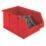 Barton TC3 Semi-Open-Fronted Storage Bins 4.6Ltr Red 10 Pack
