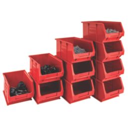 Barton TC3 Semi-Open-Fronted Storage Bins 4.6Ltr Red 10 Pack